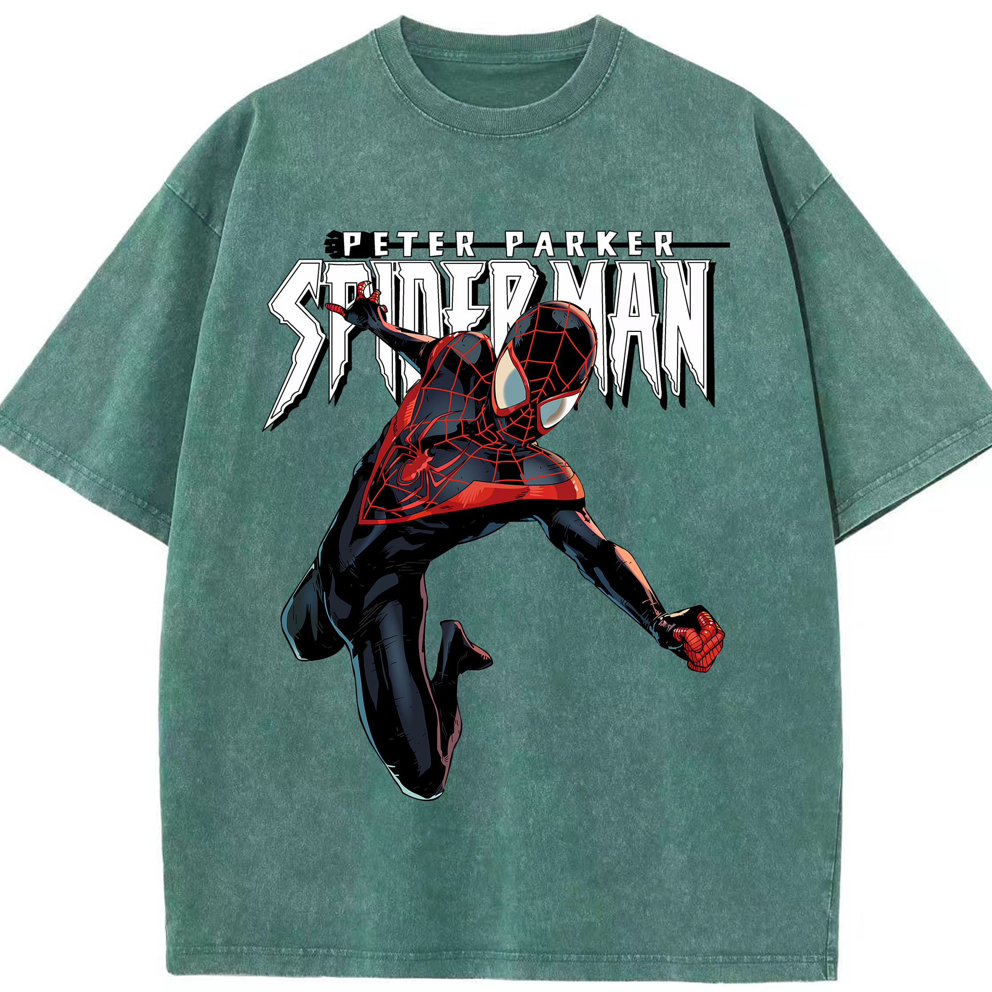 （画像用） Spider Man スパイダーマン 綿100% ヴィンテージ風 半袖Tシャツ（フロントプリント）